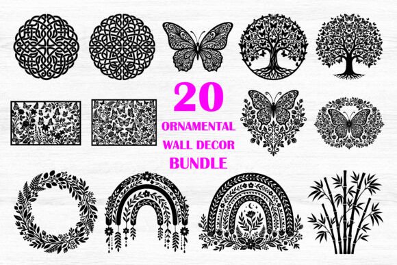 20 Ornamental Wall Decor SVG Bundle