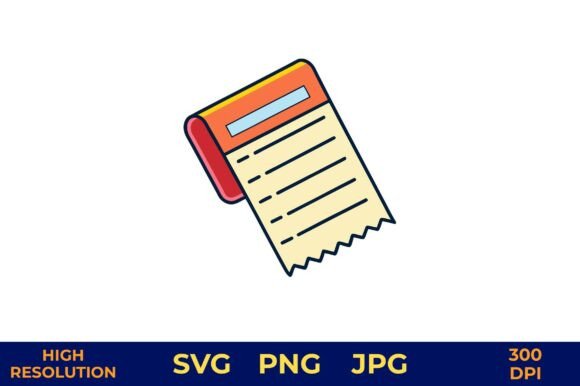 Blank Receipt Vector with Solid Color Review for Real Embroidery Projects