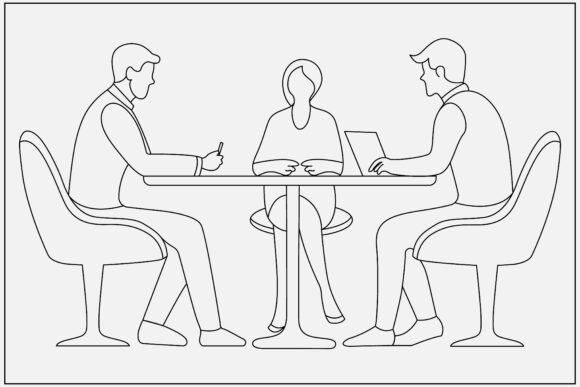 Business Meeting Line Art: A Versatile Graphic Design Asset for Creative Projects