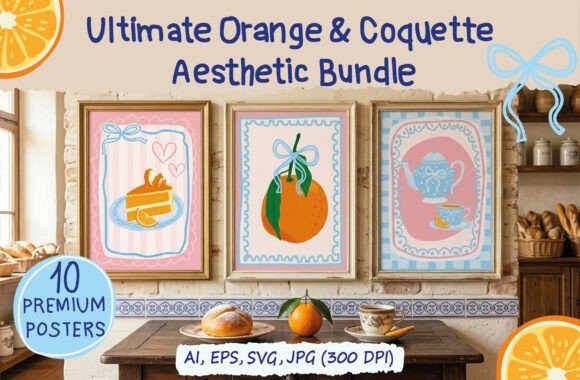 Coquette Citrus Gallery Wall Kit: A Versatile Graphic Design Asset for Branding