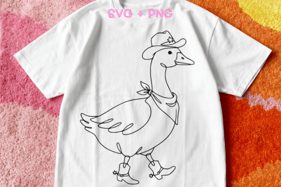 Cowboy Goose SVG PNG, Kids Illustration