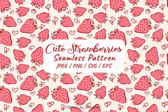 Cute Spring Strawberry Seamless Pattern for Modern Design Projects