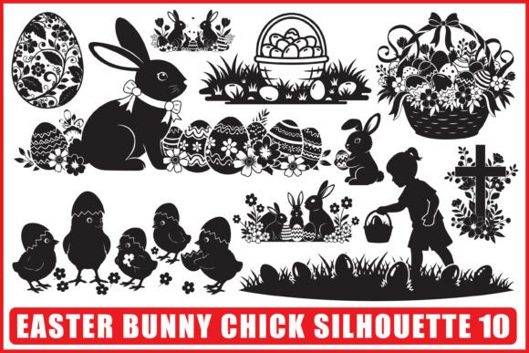 Easter Bunny Chick SVG Bundle: Graphics and Illustrations for Local Business