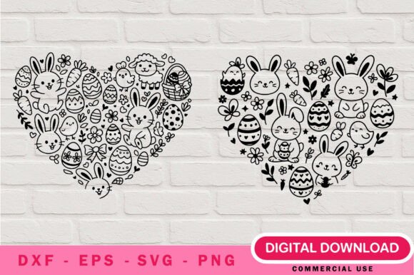 Easter Heart SVG Cut File Bundle