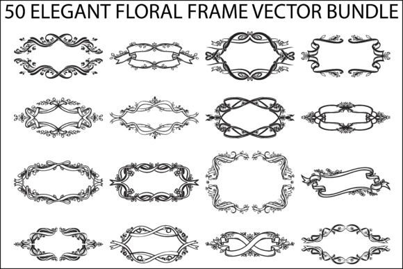 Elegant Floral Frame Vector Bundle