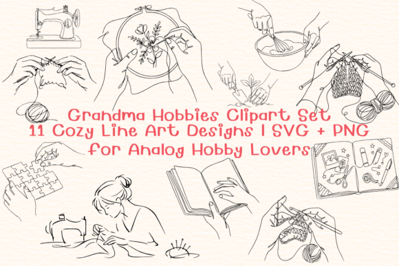 Grandma Hobbies SVG Bundle: A Cozy Graphic Design Asset for Real Crafting Projects