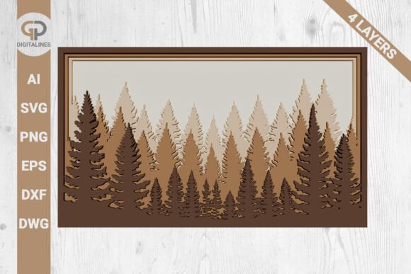 Multilayer Forest SVG Pine Trees SVG - Graphics & Crafts