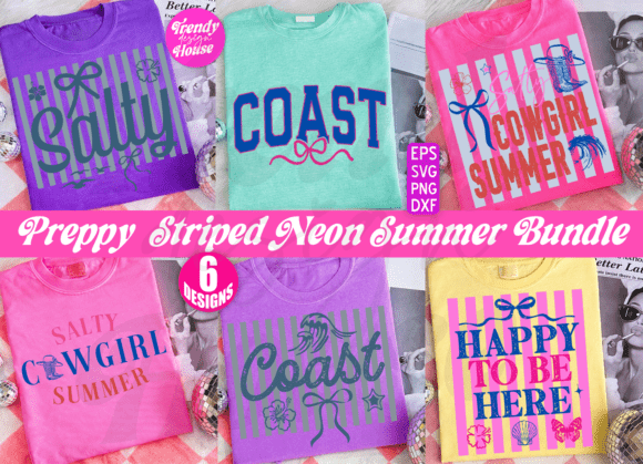 Striped Summer PNG Bundle: A Playful Graphic for Local Business Branding