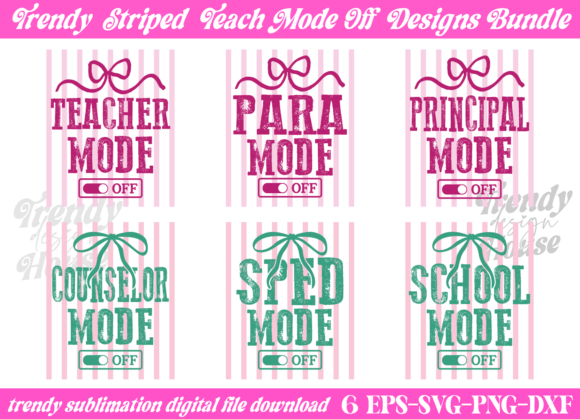 Stripes School Staff PNG Bundle, Teacher – A Versatile Graphics Set for T-Shirt Designs