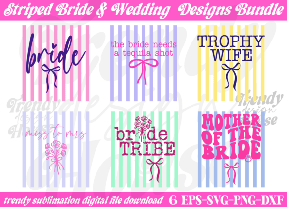 Trendy Striped Wedding PNG Bundle: A Designer’s Take on Modern Branding Graphics